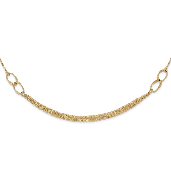 14k Gold Polished & Textured Fancy Link Necklace 14k Gold Polished & Textured Fancy Link Necklace